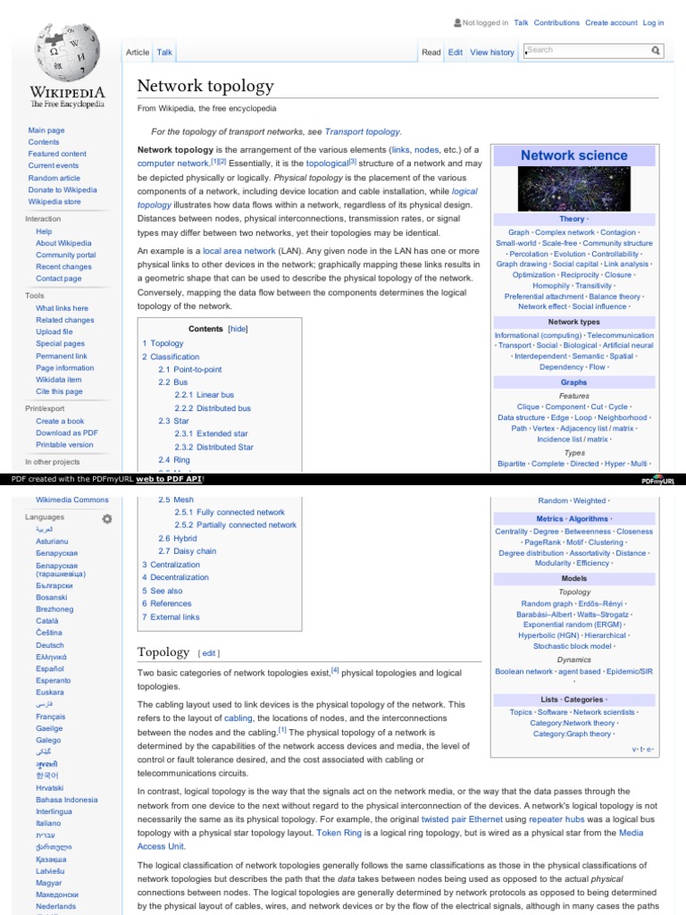 Https en Wikipedia Org Wiki Network Topology  Network Topology  Data Transmission