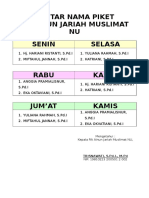 Daftar Nama Piket