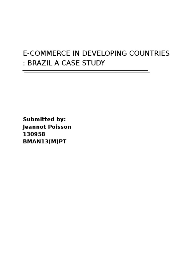 Ecommerce in Developing Countries Brazil | PDF | E Commerce | Internet
