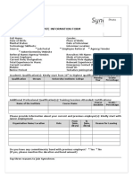 Photo: Candidate Information Form