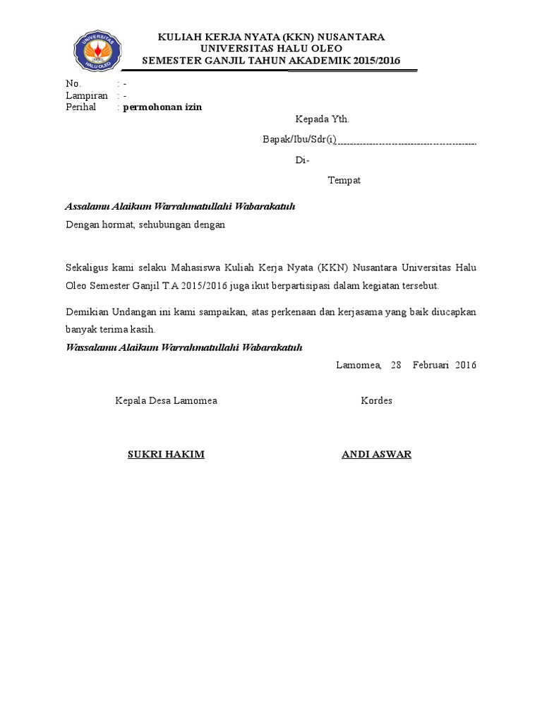 Surat Undangan Rapat Koordinasi Desa Lamomea Pdf