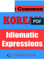 Most Common Korean Idiomatic Expressions - For TOPIK II