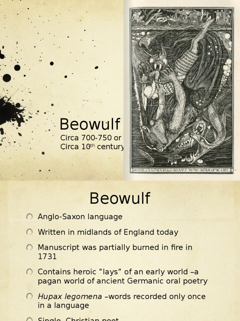 Old Beowulf Powerpoint Pdf Beowulf English Heroic Legends