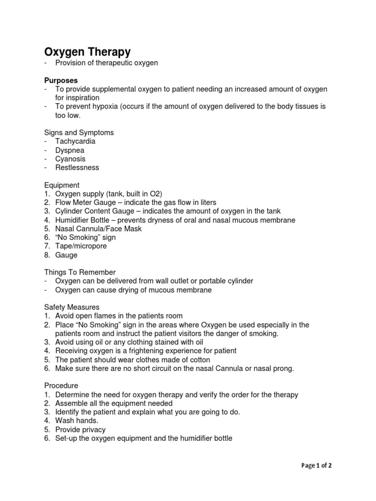 Oxygen Therapy Medicine Clinical Medicine