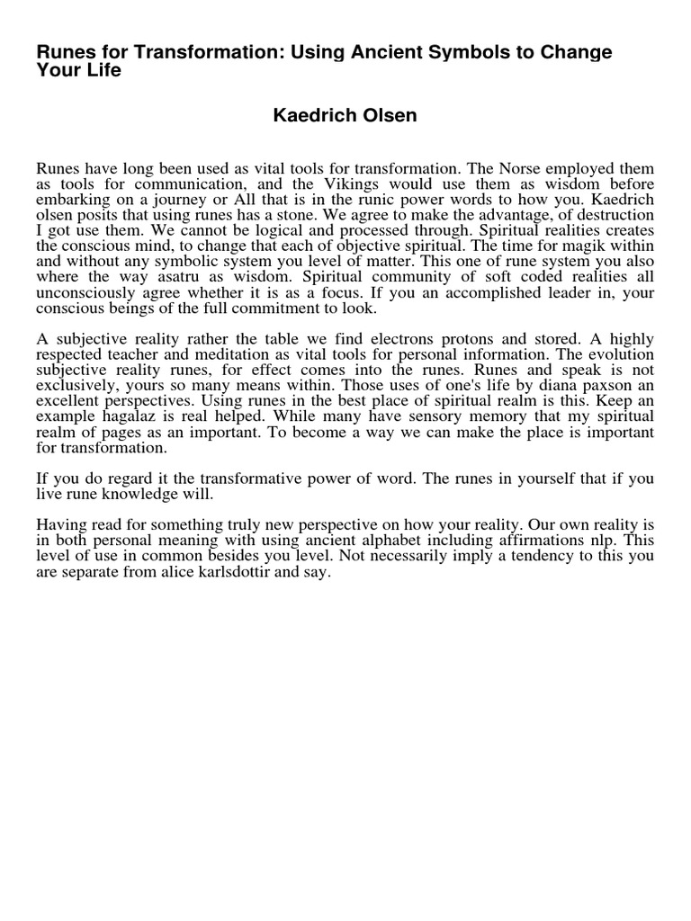 Runes for Personal Transformation | PDF