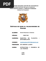 Críticas de Kuhn Al Falsacionismo de Popper Trabajo Para Llanos