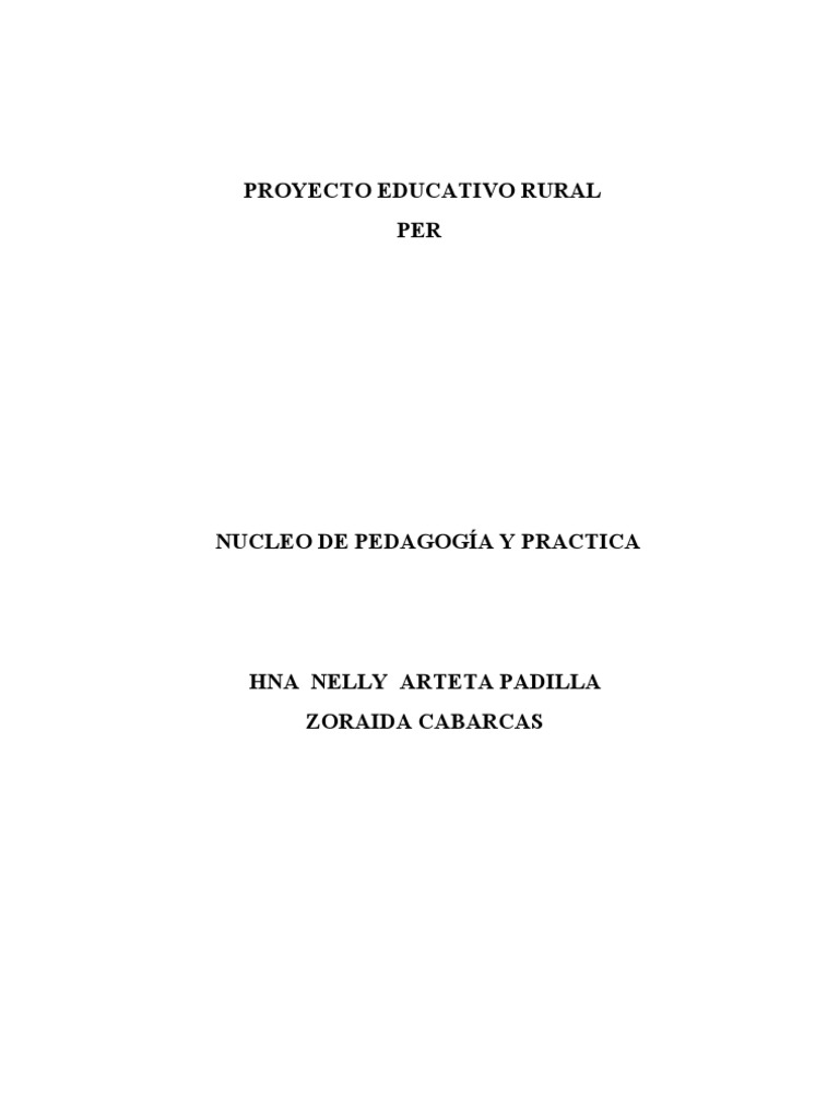 Proyecto Educativo Rural | PDF | Plan de estudios | Planificación