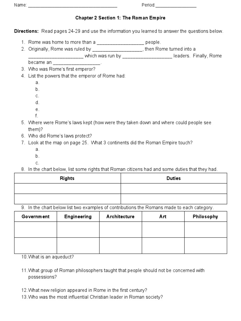 Chapter 2 Section 1 Theromanempire | PDF