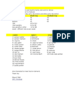 Menu List.: Small Tray Medium Tray