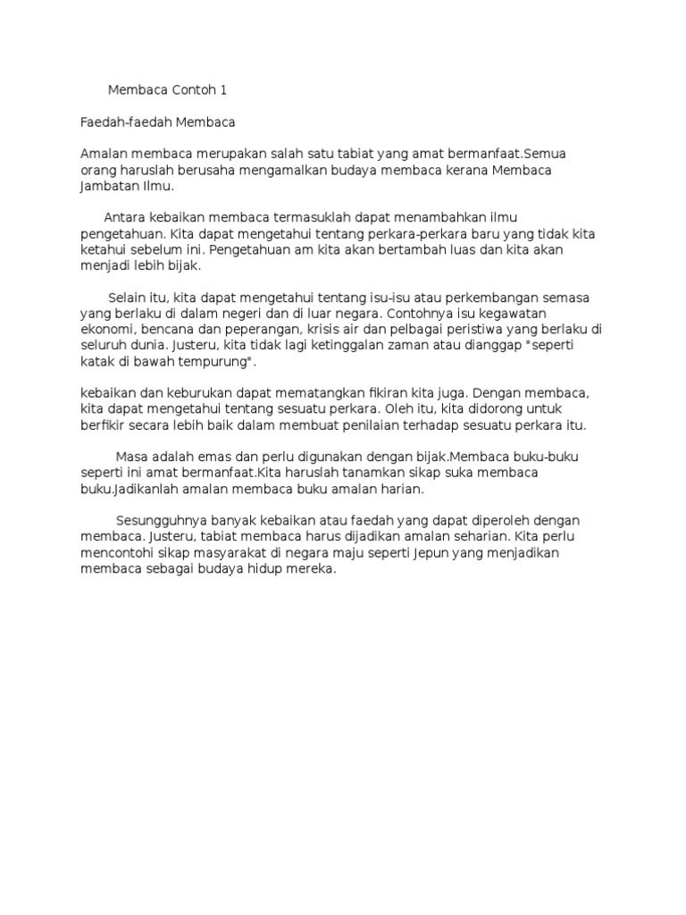 faedah membaca