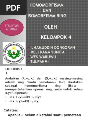 101 Contoh Soal Homomorfisma Ring Pembahasan Dikdasmen
