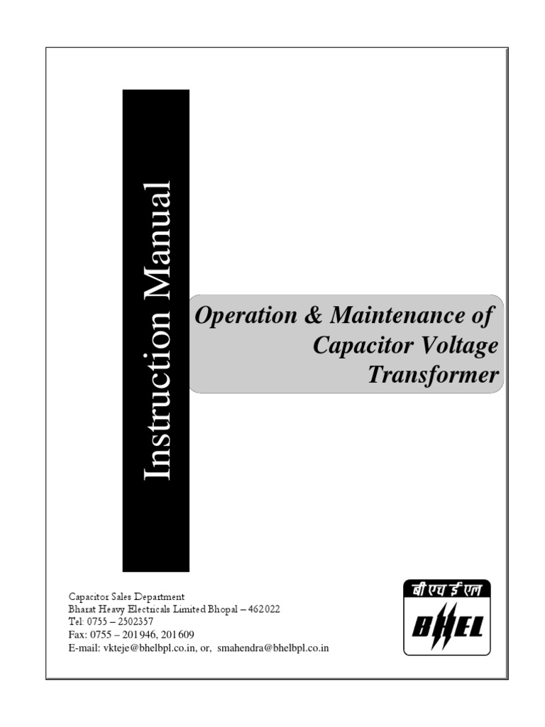 Operation & Maintenance of Capacitor Voltage Transformer | PDF ...