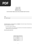 Com S 229 Spring 2015 Midterm Exam: Do Not Open This Exam Until Instructed To Do So