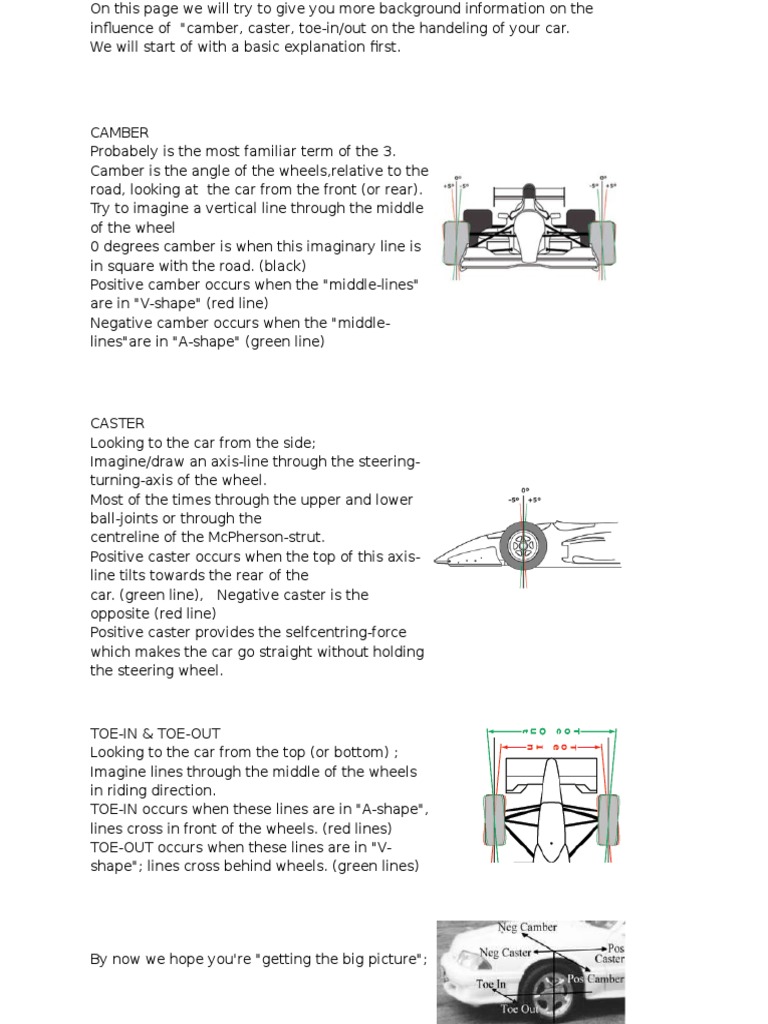 Caster Camber Toe PDF