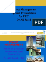Project Management - PEC - DR Sajid
