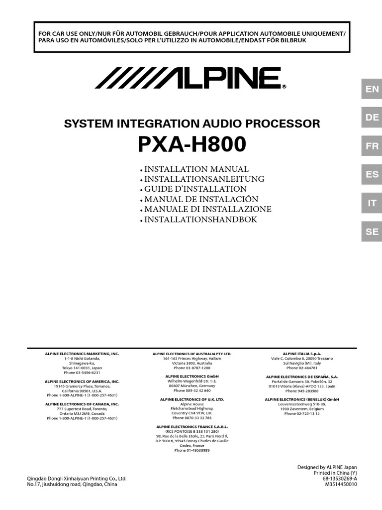 Pxa-h800 Installation Manual | Electrical Connector | Electrical Wiring