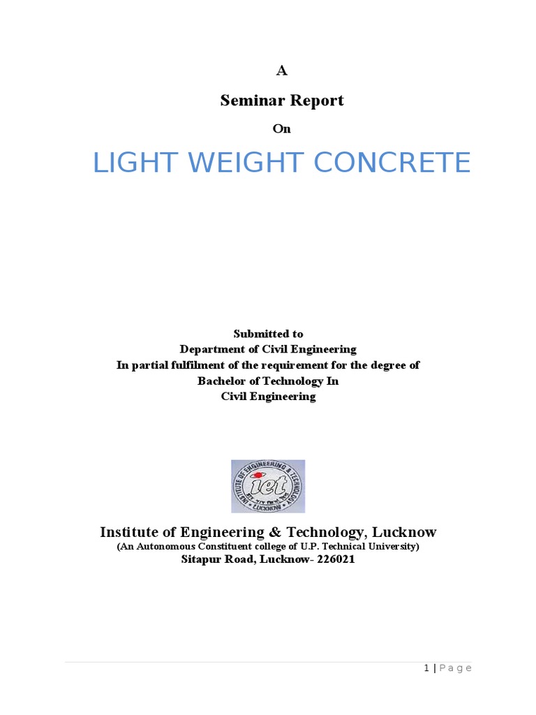 Analysis Of The Properties And Applications Of Lightweight Concrete