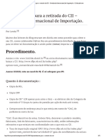 Procedimento Para a Retirada Do CII – Certificado Internacional de Importação