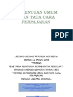 Ketentuan Umum Dan Tata Cara: Perpajakan