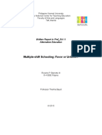 Multiple-Shift Schooling: Favor or Unfavor?: Written Report in Prof - Ed 11 Alternative Education