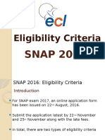 SNAP 2016 Eligibility Criteria