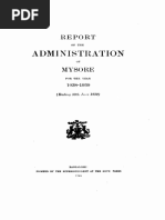 Report On The Administration of Mysore For The Year 1938-1939