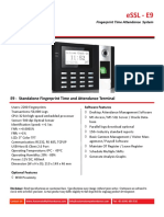 eSSL - E9: E9 - Standalone Fingerprint Time and Attendance Terminal