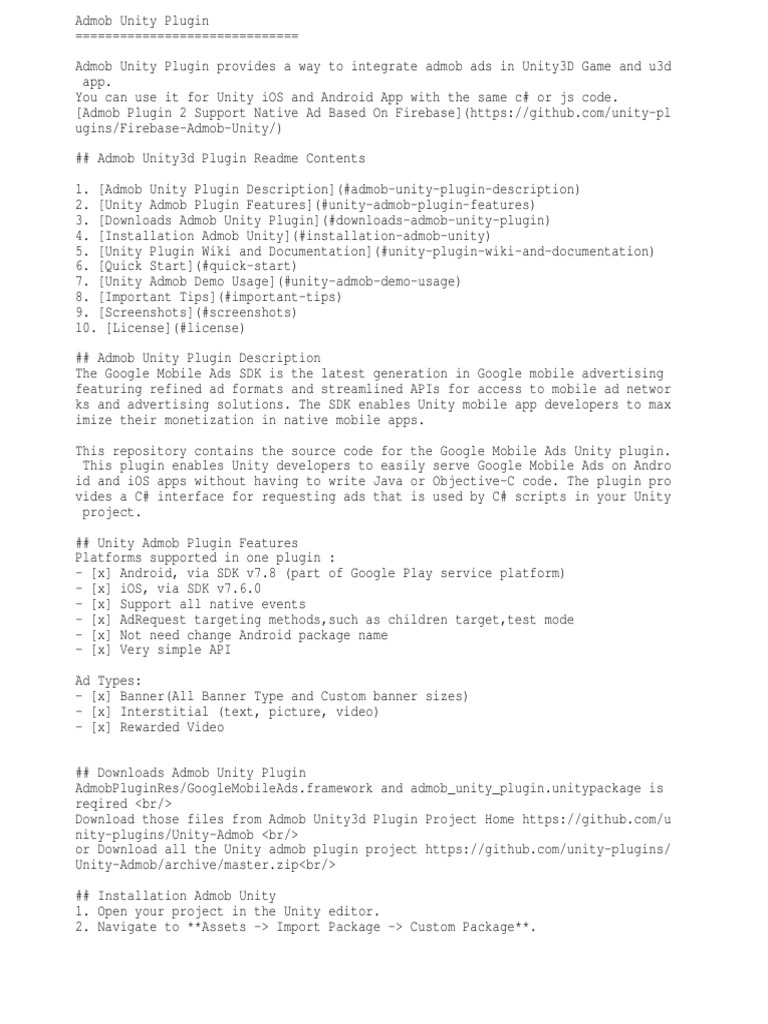 Admob Documentation