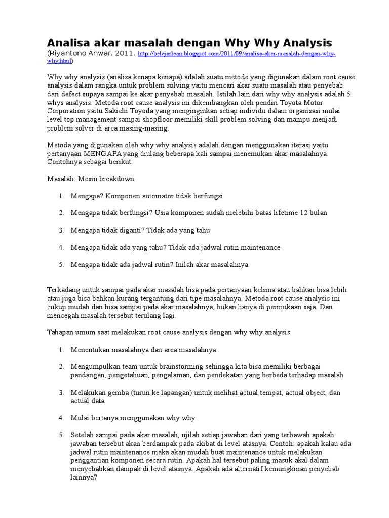 Why Why Analysis | PDF