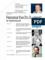 Frederik Van Zyl Slabbert - in Memoriam