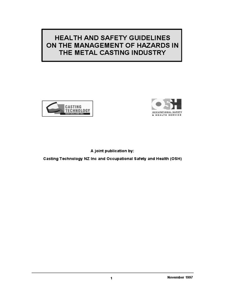 Metal Casting Hs Guidelines Personal Protective Equipment Foundry