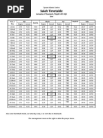 Salah Timetable June 2010 