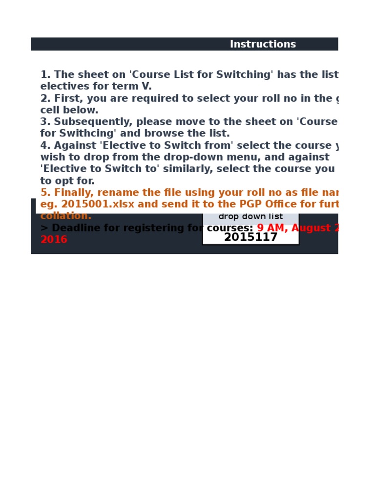 Elective Course Switching Instructions | PDF | Service Industries ...
