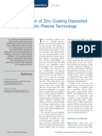 Characterization of Zinc Coating Deposited Using Electrolytic Plasma Technology