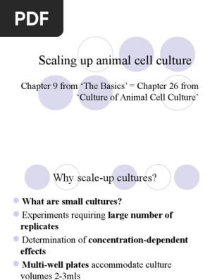 Scaling Up Animal Cell Culture Pdf Cell Culture Oxygen