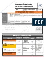 Plan y Programa de Evaluacion 3º