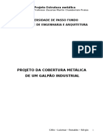 Projeto estrutura metálica galpão industrial