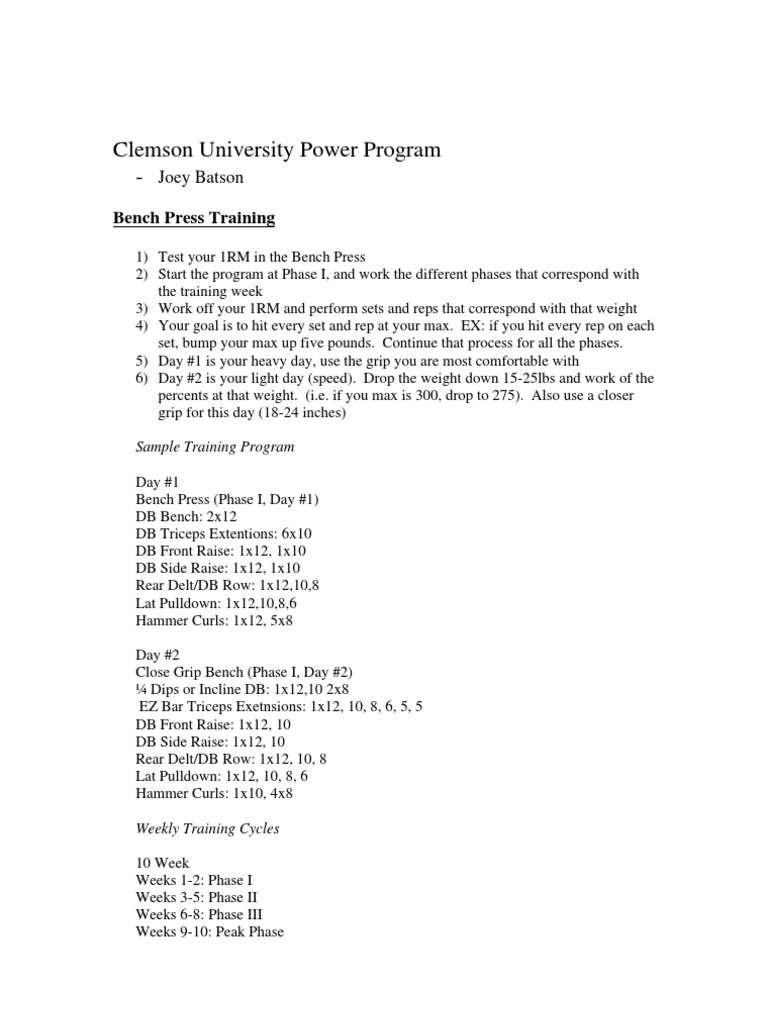 2 Clemson University Power Program Physical Exercise Determinants Of Health