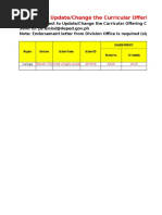 Request To Update/Change The Curricular Offering Classification (COC) (Request Form 09)