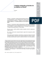 A Contribuição Da Logística Integrada Às Decisões de Gestão Das Políticas Públicas No Brasil
