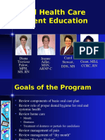 Oral Health Care Patient Education