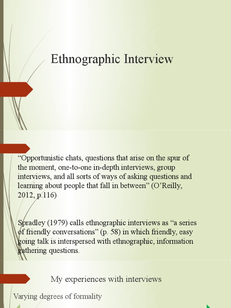 Ethnographic Interview | PDF | Interview | Conversation