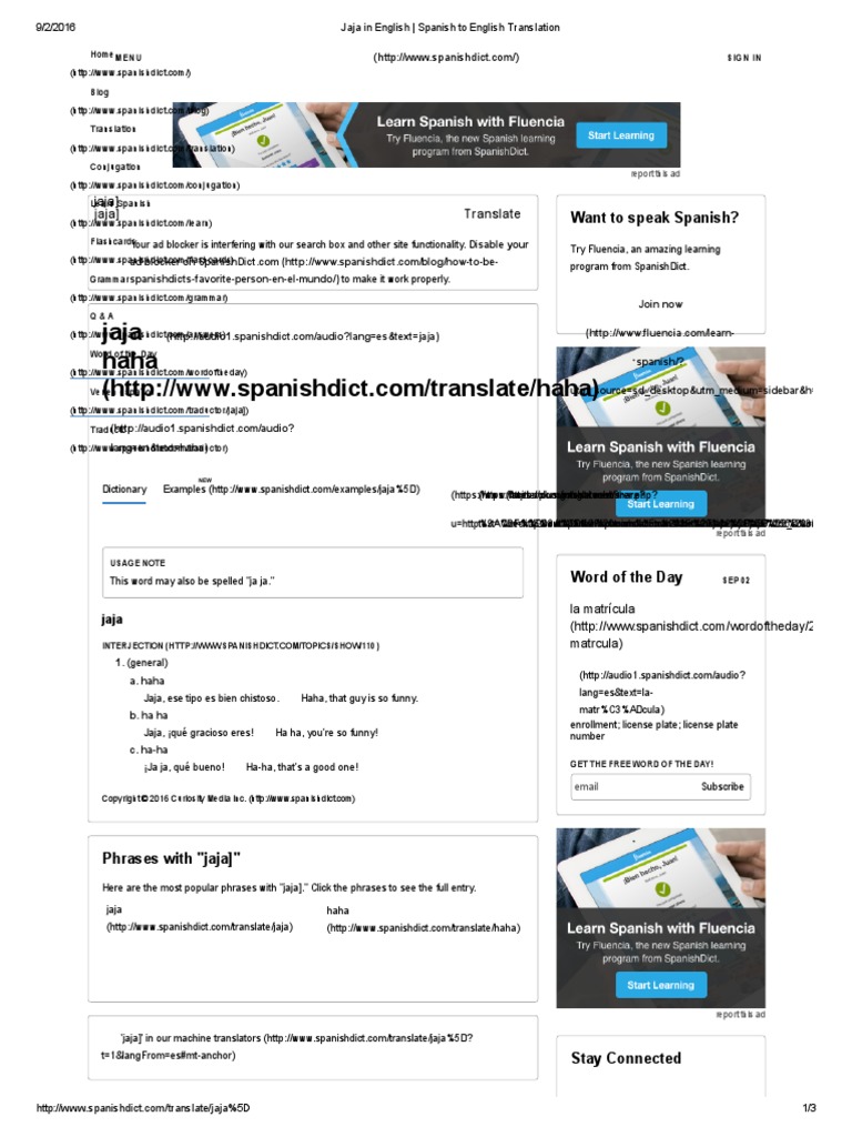 Jaja in English - Spanish To English Translation | PDF | Linguistic