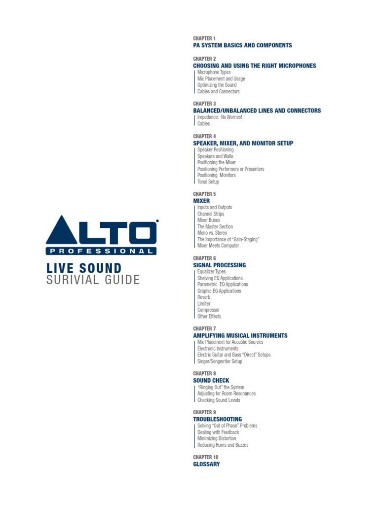 AltoPro LiveSound Guide Final | PDF | Equalization (Audio) | Microphone