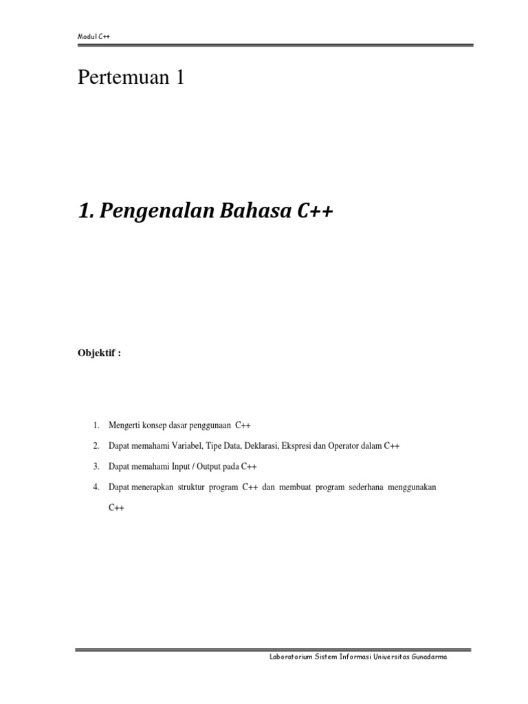 Panduan Dasar Pemrograman C++ | PDF