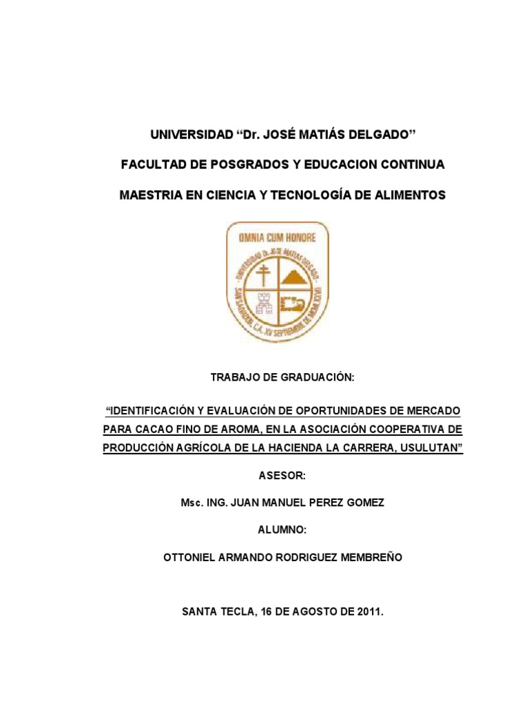 cultivo del cacao.pdf Chocolate Oferta y demanda