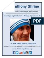 ST - Anthony Shrine: Saturday, September 3 - Friday, September 9