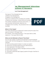 SAP HR Time Management Interview Questions & Answers