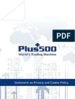 Statement On Privacy and Cookie Policy: Plus500CY LTD