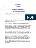 Reglamento General Del CONESUP-Decreto MEP #29631-11 Jul. 2001
